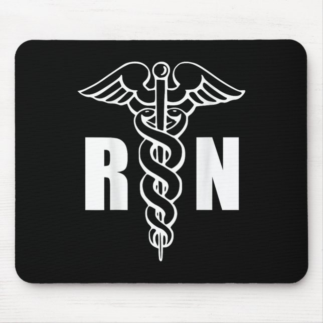 Nurse Rn Caduceus Medical Symbol Nursing (back Des Mouse Pad (Front)