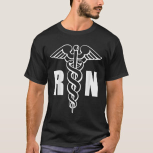Nurse Rn Caduceus Medical Symbol Nursing (back Des T-Shirt
