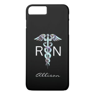 Nurse RN Caduceus Modern Personalized Case-Mate iPhone Case