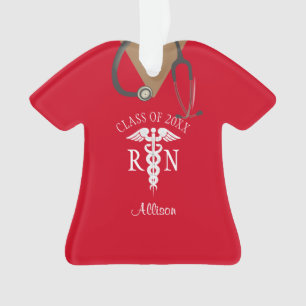 Nurse RN Graduate Funny Scrub Top Personalized Ornament