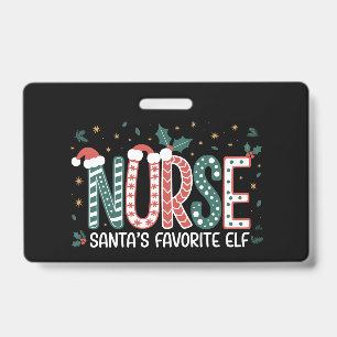 Nurse Santa's Favourite Elf Christmas Inspirationa Badge