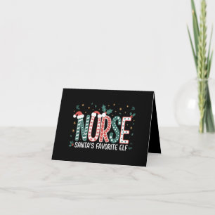 Nurse Santa's Favourite Elf Christmas Inspirationa Card