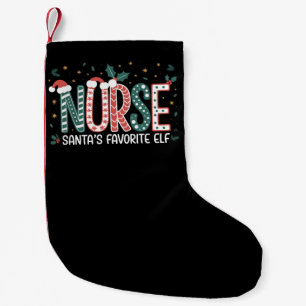 Nurse Santa's Favourite Elf Christmas Inspirationa Small Christmas Stocking