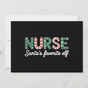 Nurse Santa's Favourite Elf Life Nurse Day Gifts  Holiday Card
