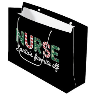 Nurse Santa's Favourite Elf Life Nurse Day Gifts  Large Gift Bag