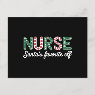 Nurse Santa's Favourite Elf Life Nurse Day Gifts  Postcard