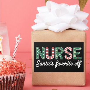 Nurse Santa's Favourite Elf Life Nurse Day Gifts Sticker