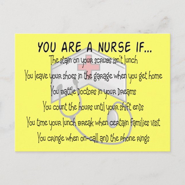 Nurse Sayings "You Are a Nurse IF" Postcard (Front)