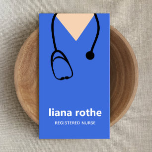 Nurse Scrubs and Stethoscope Business Card