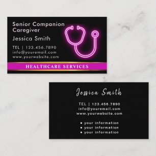 Nurse Scrubs and Stethoscope Elegant Medical  Business Card