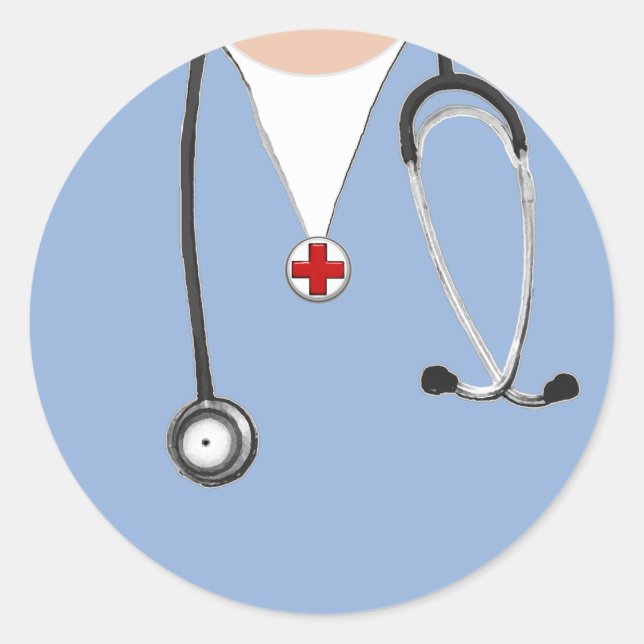 Nurse Scrubs Classic Round Sticker (Front)