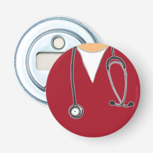 Nurse Scrubs Red Bottle Opener