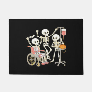 Nurse Skeleton Funny Halloween Healthcare Essentia Doormat