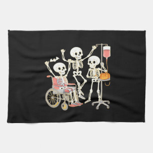 Nurse Skeleton Funny Halloween Healthcare Essentia Kitchen Towel
