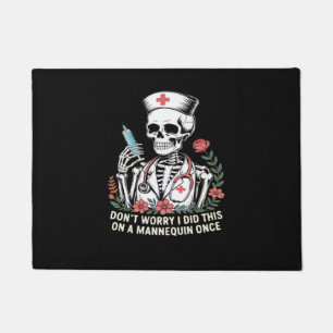 Nurse Skeleton Joke Humor Halloween Essential T-Sh Doormat