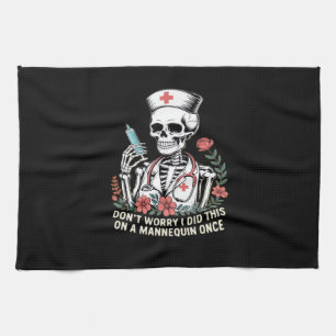 Nurse Skeleton Joke Humor Halloween Essential T-Sh Kitchen Towel
