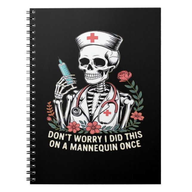 Nurse Skeleton Joke Humor Halloween Essential T-Sh Notebook (Front)