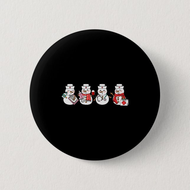 Nurse Snowman Squad Nursing Rn Registered Funny Ch 2 Inch Round Button (Front)