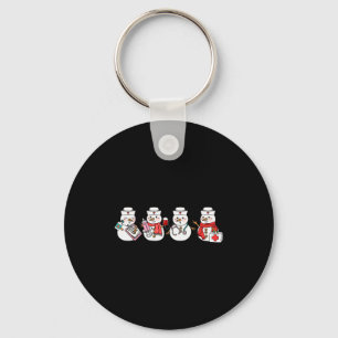 Nurse Snowman Squad Nursing Rn Registered Funny Ch Keychain