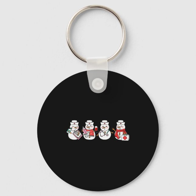 Nurse Snowman Squad Nursing Rn Registered Funny Ch Keychain (Front)
