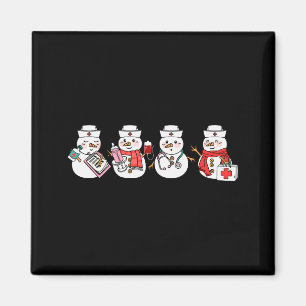 Nurse Snowman Squad Nursing Rn Registered Funny Ch Magnet
