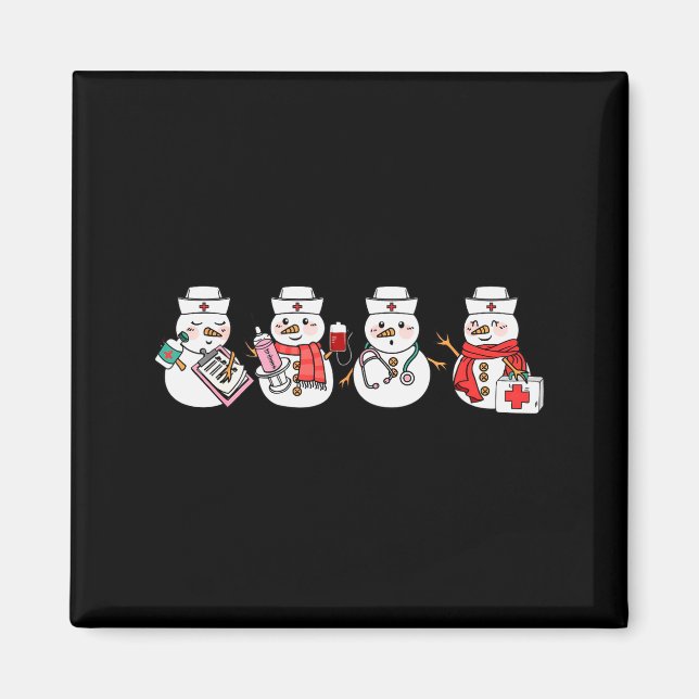 Nurse Snowman Squad Nursing Rn Registered Funny Ch Magnet (Front)