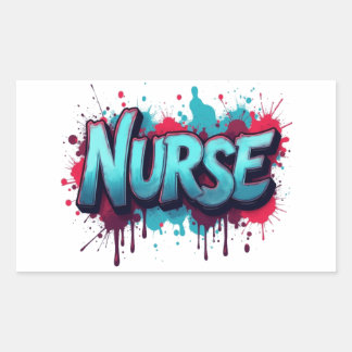 Nurse Splash Typography Sticker