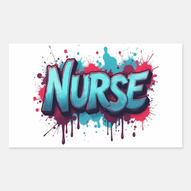 Nurse Splash Typography Sticker (Front)