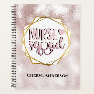 Nurse squad DIY name pink pearl shimmer sparkle Planner
