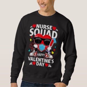Nurse Squad Happy Valentine's Day Red Masked Heart Sweatshirt