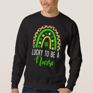 Nurse St Patrick S Day Lucky Rainbow Leopard Nurse Sweatshirt