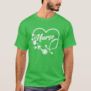 Nurse St. Patrick's Day Stethoscope Heart Loves Sh T-Shirt