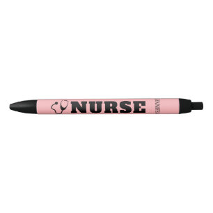Nurse Stethoscope Blush Pink Personalized Black Ink Pen