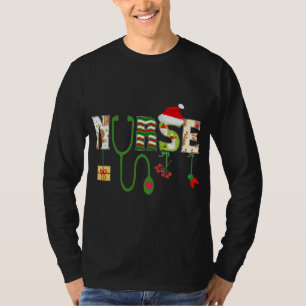 Nurse Stethoscope Christmas Nursing Medical Health T-Shirt