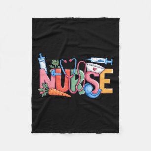 Nurse Stethoscope Cute Coquette Bow Stethoscope Nu Fleece Blanket