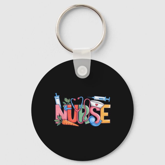 Nurse Stethoscope Cute Coquette Bow Stethoscope Nu Keychain (Front)