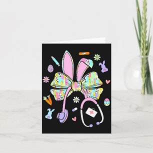 Nurse Stethoscope Funny Bunny Rabbit Easter Card