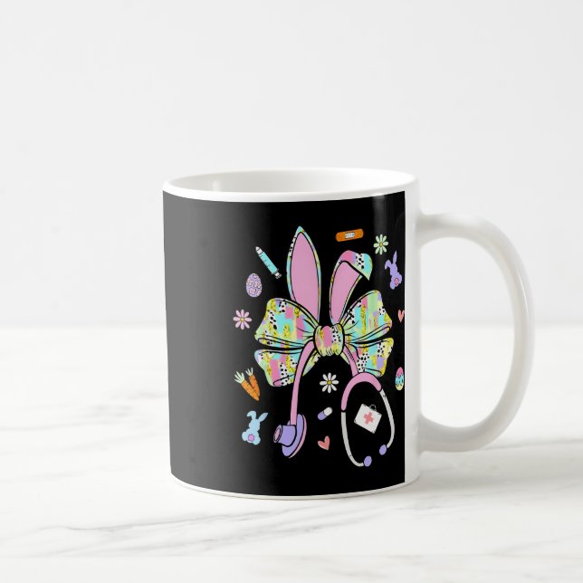 Nurse Stethoscope Funny Bunny Rabbit Easter Coquet Coffee Mug (Right)