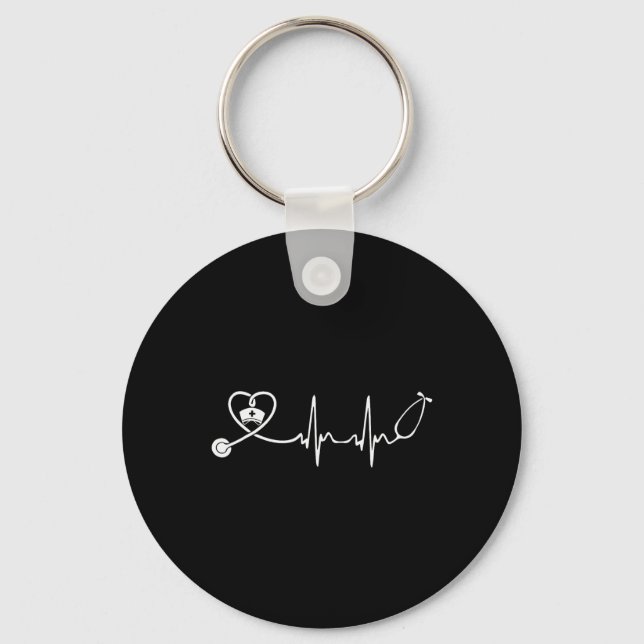 Nurse Stethoscope Heartbeat Nurse Week 2025  Keychain (Front)