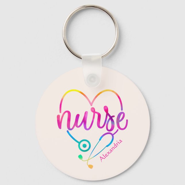 Nurse Stethoscope Keychain (Front)