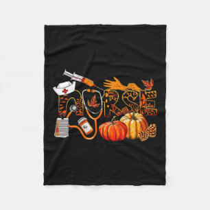 Nurse Stethoscope Thankful Nurse Fall Nursing  Fleece Blanket