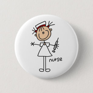 Nurse Stick Figure 2 Inch Round Button