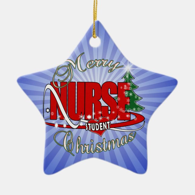 NURSE STUDENT CHRISTMAS CERAMIC ORNAMENT (Front)