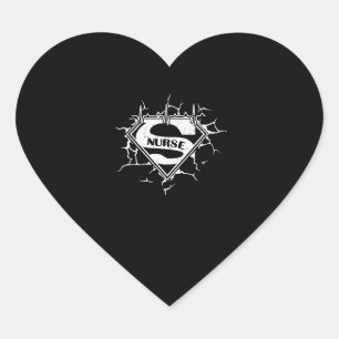 Nurse Super Hero Gift Heart Sticker