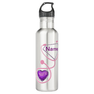 Nurse Super Stethoscope Glitter add Name 710 Ml Water Bottle