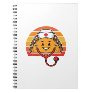 Nurse Taco Retro Vintage Engraving Design_1 Notebook