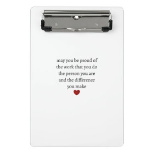 Nurse teacher mother appreciation  pround Thank   Mini Clipboard