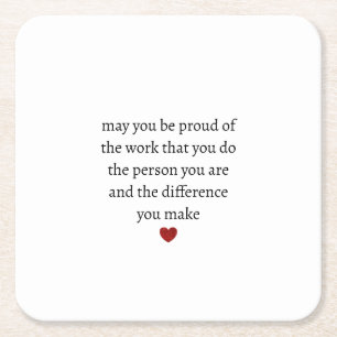 Nurse teacher mother appreciation  pround Thank   Square Paper Coaster