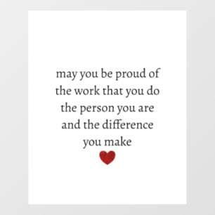 Nurse teacher mother appreciation  pround Thank   Window Cling