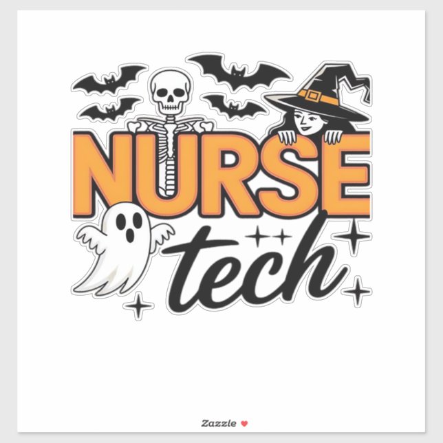 Nurse Tech - Halloween - with skeleton, witch, and (Sheet)